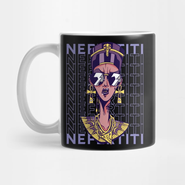 Retro Nefertiti Funny Egyptian History Teacher Archeologist by Emmi Fox Designs